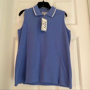 Women’s Sleeveless Blue AW Golf Shirt (Brand New)